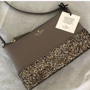 Kate Spade Glitter GunMetal CityScape Ramey Purse